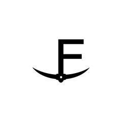 letter f initial miner tools monogram logo