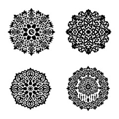 Each wall can feature a different mandala pattern for variety and artistic balance.