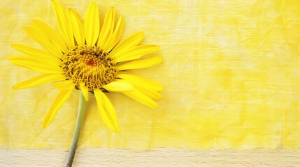 Sunny Disposition: Golden Arnica Blossom on a Textured Background Display