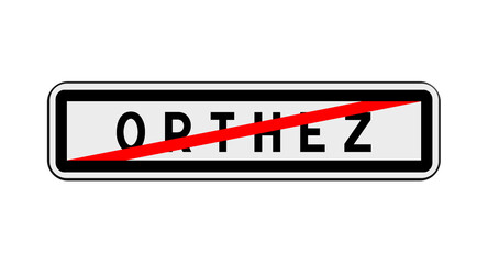 Panneau de sortie d'Orthez, Pyrénées-Atlantiques, Nouvelle-Aquitaine