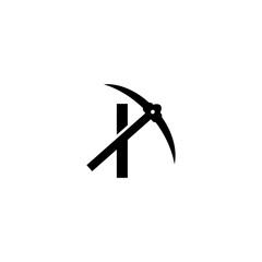 letter i initial miner tools monogram logo