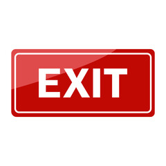 Red exit sign icon