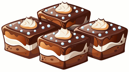 marshmallow brownies, white background, Marshmallow-Brownies, weißer Hintergrund
