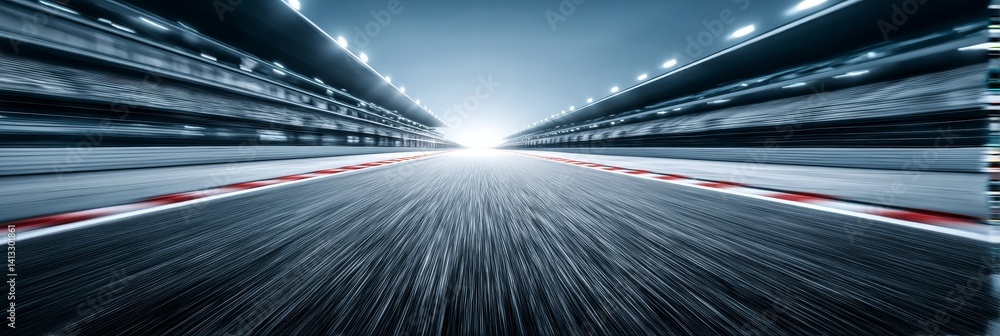 Aufkleber race track perspective - a dynamic of a race track, emphasizing speed and motion blur. perfect for s
