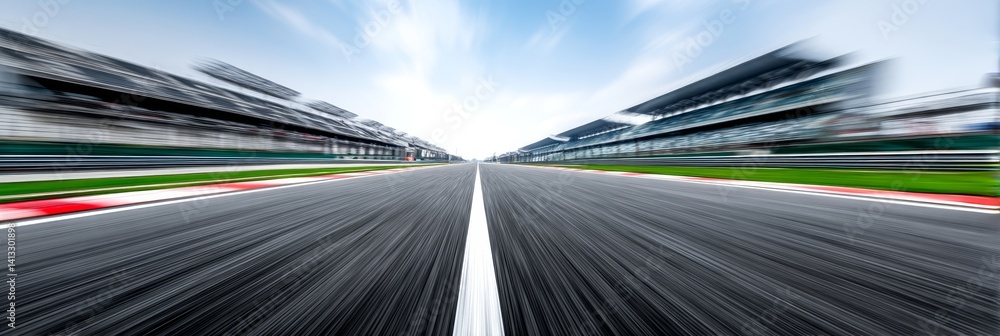 Aufkleber race track speed blur - dynamic of a race track with motion blur, emphasizing speed and competition.
