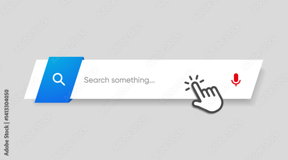 Fototapete Search Bar with suggestions for UI UX design and web site. Search Address and navigation bar icon. Collection of search form templates for websites. Search engine web browser window template.