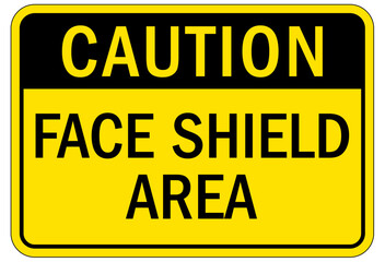 Medical personal protection sign face shield area