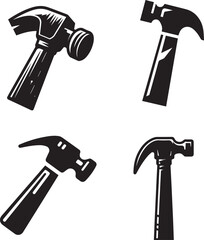 Vector illustration of different types of hammers