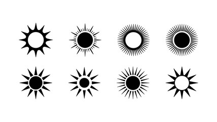Sunshine Array: A radiant illustration of a collection of sunshine, each unique in its design. Radiating energy and warmth. A symbol of optimism.
