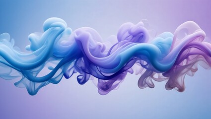 Pastel Blue and Purple Smoke Ribbon Waves on Soft Gradient Background  

