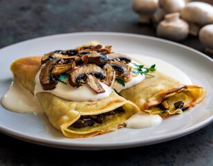 crepes with chocolate sauce