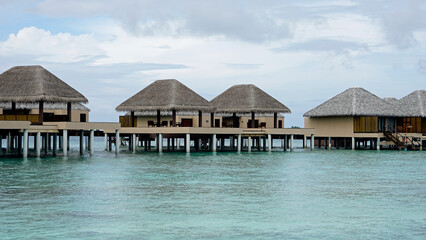 water villas on a exotic maldives island