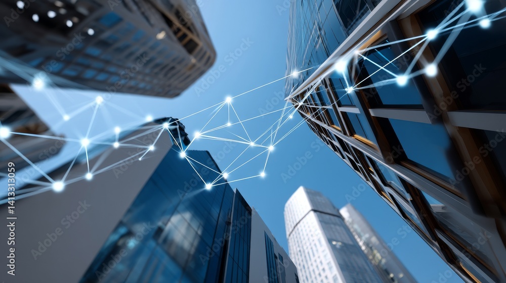 Poster a smart digital city of the future is envisioned, with a visual representation that incorporates abs