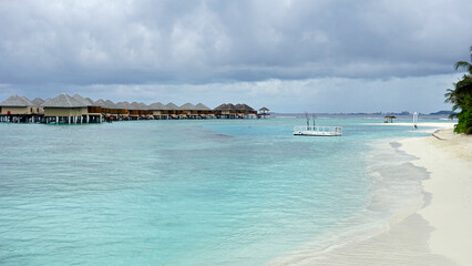 water villas on a exotic maldives island