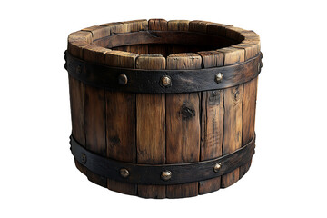 Wooden Container is on Transparent Background, PNG Image.