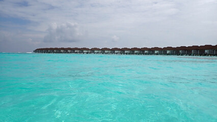 water villas on a exotic maldives island