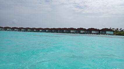 water villas on a exotic maldives island