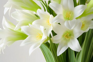 Obraz premium Elegant White Lilies Bouquet Closeup Flower Photography