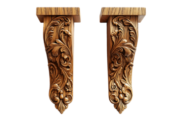Wood Brackets is on Transparent Background, PNG Image.