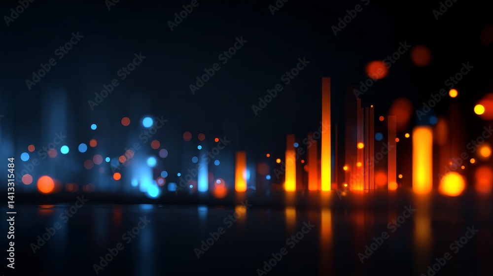 Poster a 3d rendering of digital cyberspace features particles and connections that represent data analysis