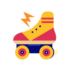 Naklejka premium Old School Roller Skates with Lightning Bolts