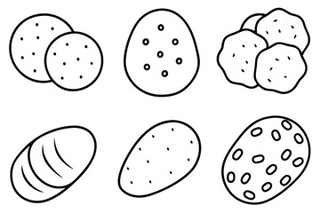 Different Potato Types Illustration Set