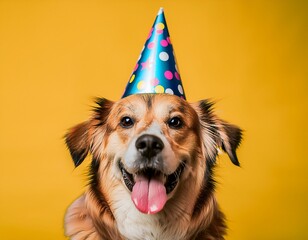 dog with party hat