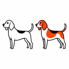 Cute cartoon beagle dog vector illustration simple flat graphic design