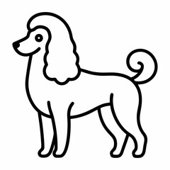 Minimalist poodle vector illustration cute dog breed line art pet outline