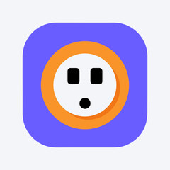 Fototapeta premium Electrical outlet icon vector illustration power socket in flat design style