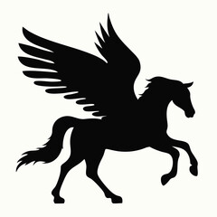 Mythical Winged Horse Pegasus Silhouette