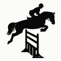 Equestrian Show Jumping Silhouette