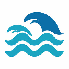 Abstract ocean wave illustration blue sea graphic design element vector