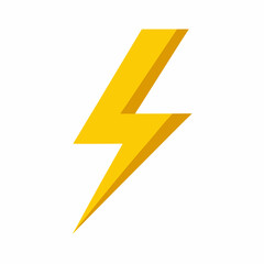 Simple golden lightning bolt symbol illustration isolated on white background vector graphic