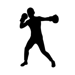boxing player isolated on white background