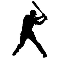 one baseball player swinging a bat isolated on white background