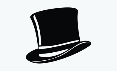 Top hat silhouette, Party hat vector, Celebration icon, National decoration illustration
