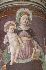 Madonna con Bambino; affresco nella chiesa di Santa Maria del Carmine a Pavia