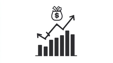 Financial growth chart, upward trend, investment, success