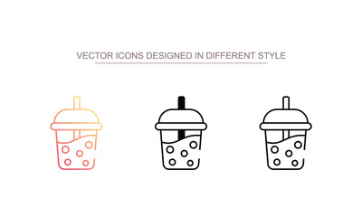 Milk Tea icon design with white background stock illustration
