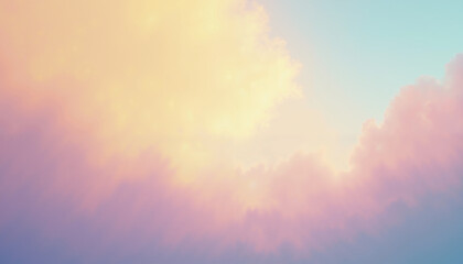 Obraz premium Soft pastel clouds with a gradient sky at sunset for calming backgrounds
