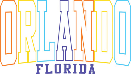 Orlando Florida Colorful Typography for Tourism and Merchandise