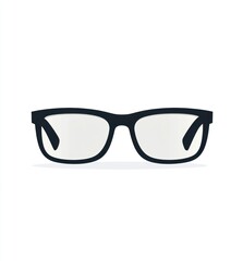 Fototapeta premium Pair of black eyeglasses, simple design, isolated on white background, suitable for online retailer of eyeglass frames