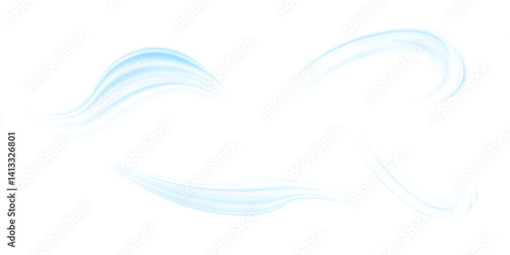 Fototapete air flow set of vector elements on a white background. abstract light effect blowing from an air con