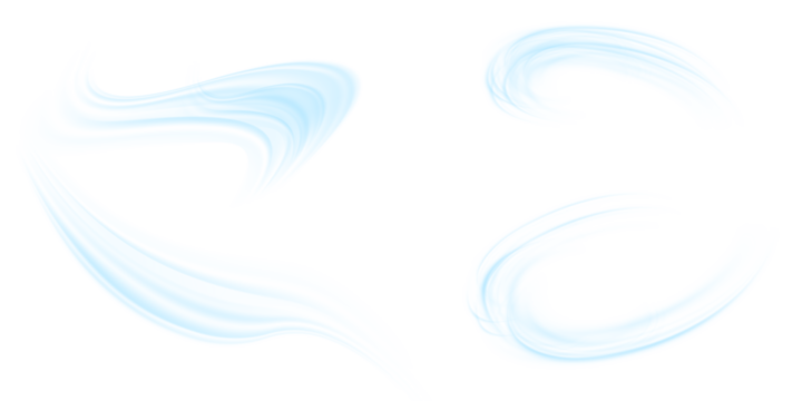 Air flow set of vector elements on a white background. Abstract light effect blowing from an air conditioner, purifier or humidifier. Dynamic blurred flow motion