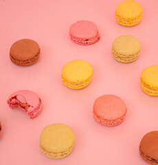 colorful macaroons isolated on white