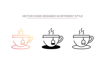 Tea icon design with white background stock illustration
