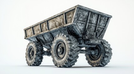 Heavy-duty dump truck on a plain background ready for construction projects