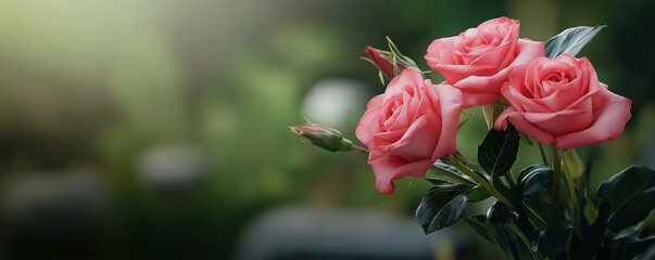 Bouquet of flowers at cemetery , funeral concept.