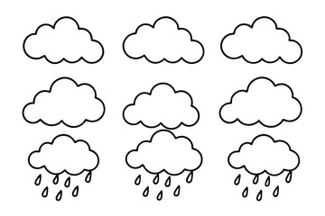 Rain Cloud Illustrations for Weather Design